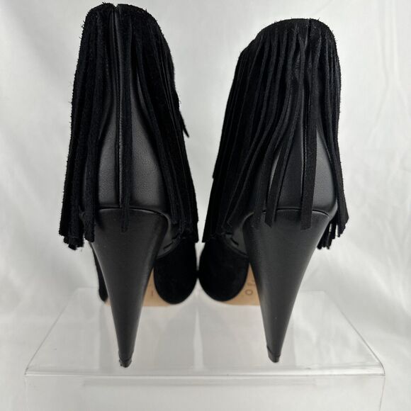 Iro Revolve Womens Xabea Bootie 7 US 38 EU Black Leather Suede Fringe - Picture 4 of 9